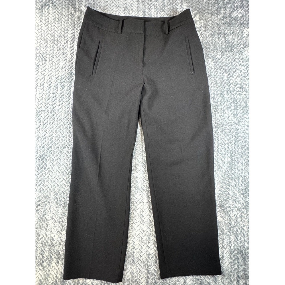 Bar III Dress Pants Womens 8 Black Stretch Business Office Mid Rise Straight Leg